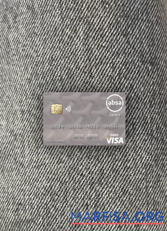 Blank Zambia Absa Bank Zambia Plc visa debit card photolook front template